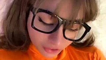 Velma dinkley scooby doo cosplay blowjob with dirty talk 😈💦