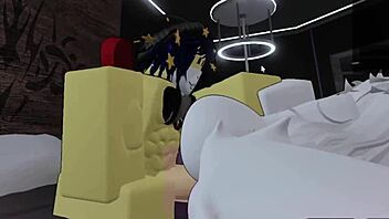 Passionately pounding hot furry babe's ass in roblox condo thrill