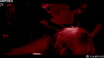 Vampire Lesbians Dominate Employee In Hardcore Halloween Gangbang Orgy