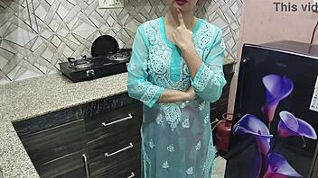 desi big tits mommy teaches stepson hardcore kitchen fucking with hindi dirty talk