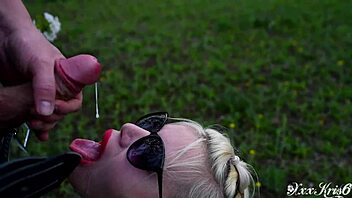 Gardener facefucks tattooed girl pov sloppy cum swallow outside 😘