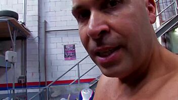 blonde euro pornstar rewards mechanic with tight anal pounding