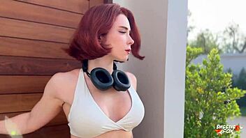 Fitness Sweetie Fox workouts with anal plug then rough fuck