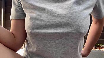 Italian Big Tits Milf Smokes Outdoors