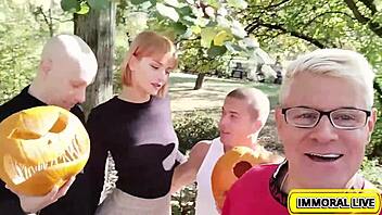 pumpkin slave dolly gets crushed in vengeful garage gangbang