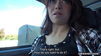 Japanese woman Maki Hojo performs oral in car uncensored
