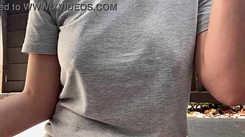 Italian Big Tits Milf Smokes Outdoors