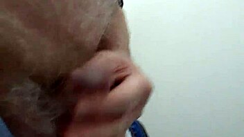 Rustyas1 jerks small cock hard in public toilet orgasm rush