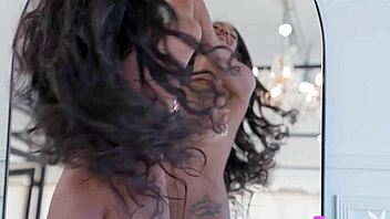 i strip down this stunning ebony teen's lingerie revealing her perfect big ass big tits body