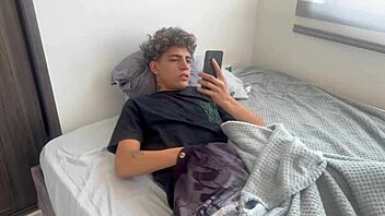 Colombian skinny teen sneaks in for creampie after catching masturbation