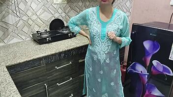 desi big tits mommy teaches stepson hardcore kitchen fucking with hindi dirty talk