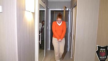 Nerdy ginger Reign craves anal and facial cum blast