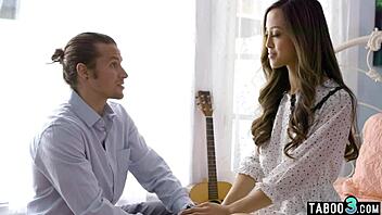 Innocent Kiss Leads Petite Asian Alexia To Big Cock Ride!