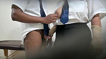 College students sneak passionate sex in empty classroom