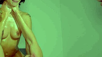 veronica leal's oiled petite body squirts wildly before taking a deep creampie ride