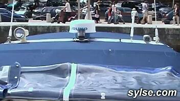 friends flash publicly leading to group train encounter