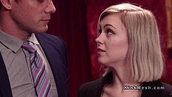 i'm bound tight as two slaves take my ass in kinky bdsm threesome pounding