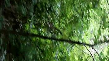 Brunettes lick pussy in forest till orgasm