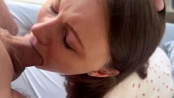 i rammed her tight face with my huge cock she begged rough petite student style cumshot facial