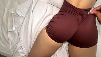 Gym Babe Flexes Glutes Dry Humping Cock