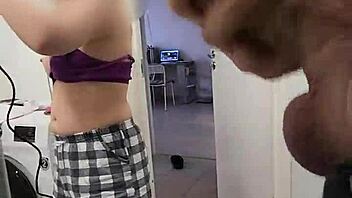 hey check out those big tits while i jerk off in the shower