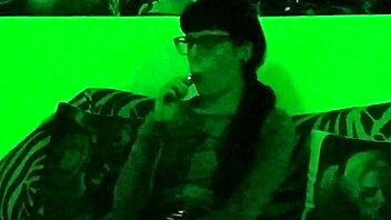 Beth Kinky Goth Domina Lights Up Sexy Smoke in Green HD Glow Pt1!