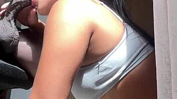big booty ebony brunette deepthroats stepbro's bbc then rides amateur style