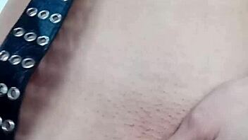 oooh spankin my pussy n tits feels so naughty with that belt