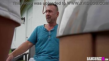 shy college teen skyler storm skips class for hot tub family fun