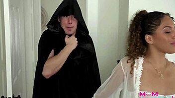 Guy crashes sexy milf's halloween party for hardcore doggystyle pounding