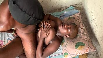 Busty babe's tits bounce during hood titty fuck and pussy stretch in empty building