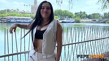 busty colombian sofia ruiz rides huge cock cowgirl style moaning wildly