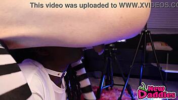 Black bwc chokes and face fucks big tits ebony babe sloppy