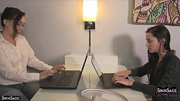 i rip georgia jones pants off and scissor her hard sinn sage