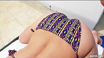 hey, watch this sunbathing babe slide bikini aside for gaping view?