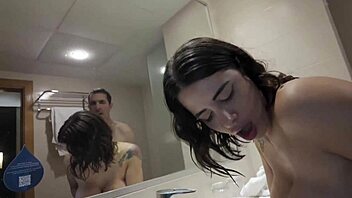 my sexy latina neighbor showers then rides my cock with cum in mouth finish 💦🚿🍆