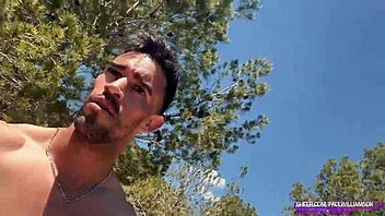 uhh big cock bodybuilder strokes huge meat naked on trail... damn