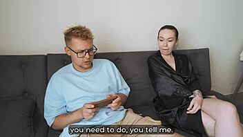 stepmom ditches school for stepson's taboo creampie after steamy handjob foreplay