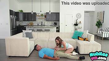 Young babe creampied deeply by older man
