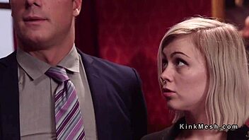 i'm bound tight as two slaves take my ass in kinky bdsm threesome pounding