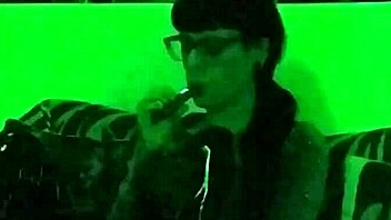 Beth Kinky Goth Domina Lights Up Sexy Smoke in Green HD Glow Pt1!