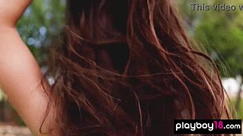 Glamorous Ukrainian Gloria Sol Undresses Big Boobs in Hammock