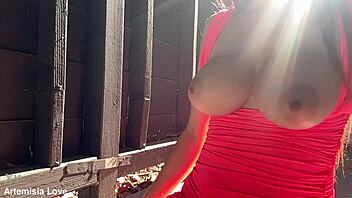 hey italian milf artemisia love bounces her big tits