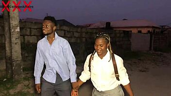 ghana street boy lures horny petite schoolgirl home for rough dick pounding class