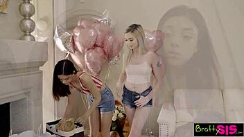 petite blonde turns 18 sharing cock with hot bffs eagerly