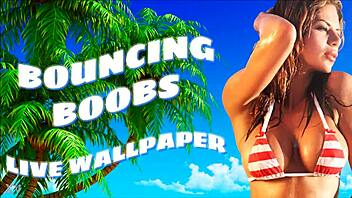 wanna play with these interactive bouncing boobs on your phone wallpaper