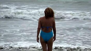 Beach Horny Wife Masturbates Then Fucks Stepson Hard
