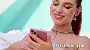 sexy redhead leya de santis rides cowgirl in wild dp threesome facial cumshot private