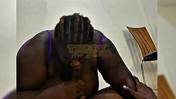 Ssbbw slurps BBC then rides it hard full vid