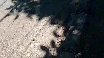 milf flashes her nude ass publicly on busy street